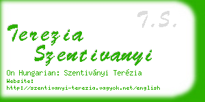 terezia szentivanyi business card