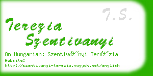 terezia szentivanyi business card